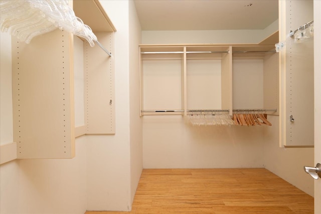 walk in closet featuring light hardwood / wood-style floors