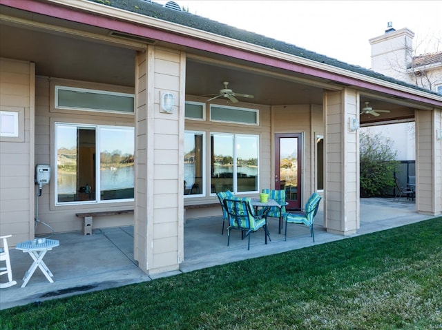 view of patio / terrace with ceiling fan