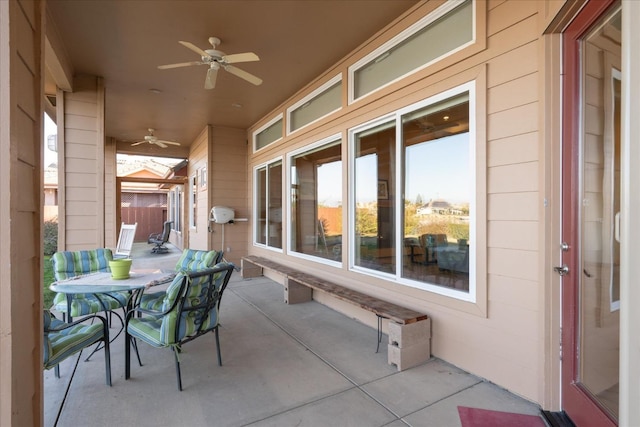 view of patio / terrace with ceiling fan