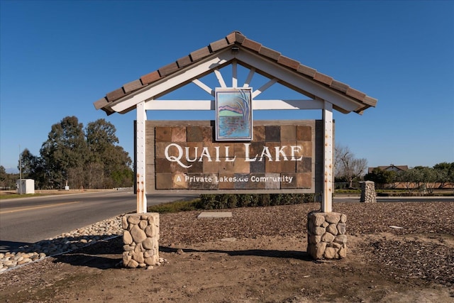 view of community sign