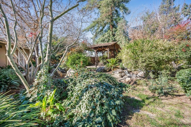 view of yard with a gazebo