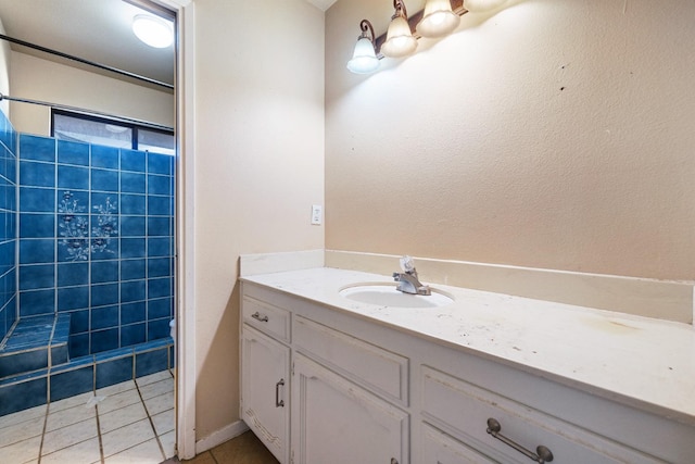 bathroom featuring tile patterned floors and vanity