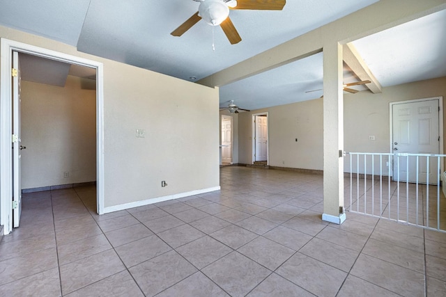 empty room featuring light tile patterned flooring