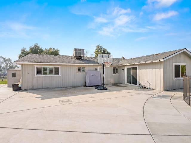 back of property featuring a patio and central air condition unit