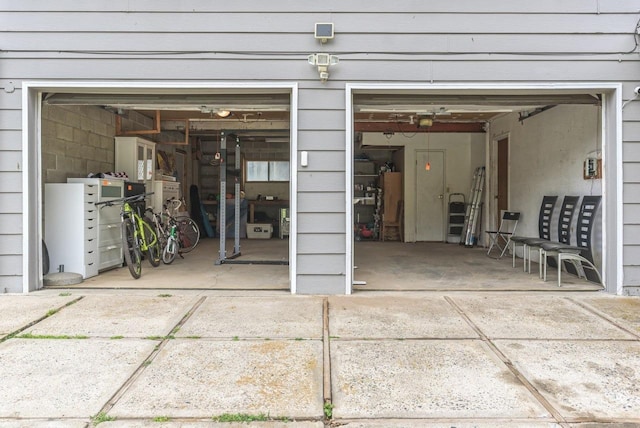 view of garage