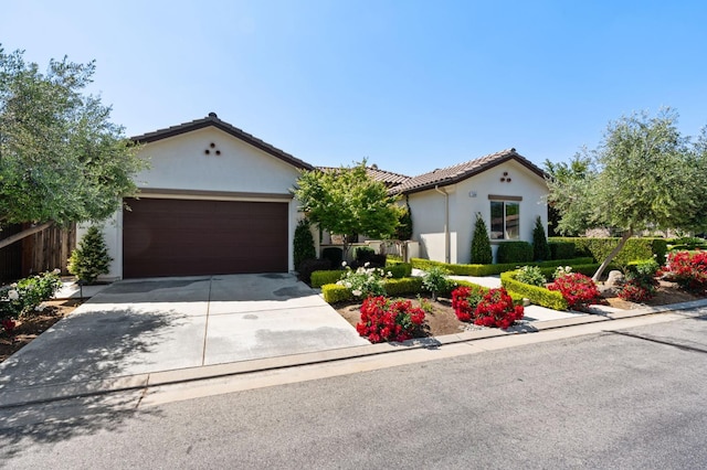 view of front of house with a garage