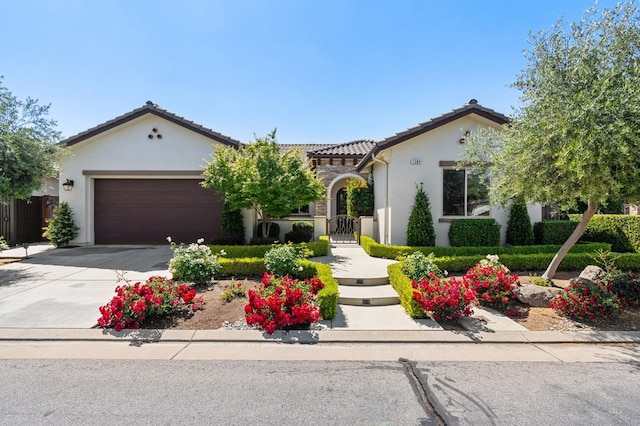 view of front of house with a garage