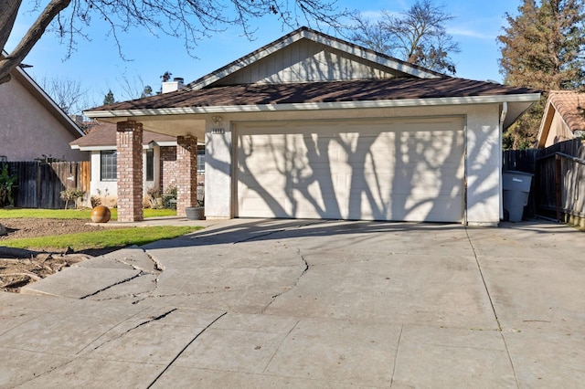 view of front of home with a garage