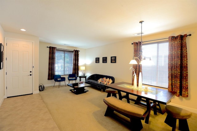 living room featuring carpet floors