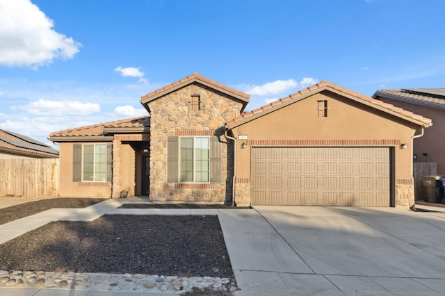 view of front of house with a garage