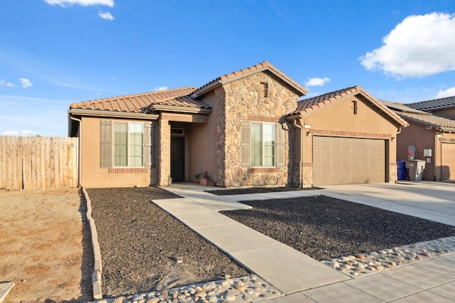 view of front of house with a garage