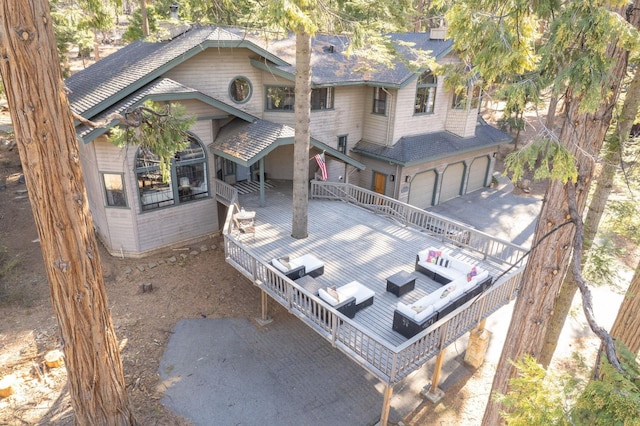 exterior space featuring a garage