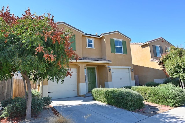 view of front of house with a garage