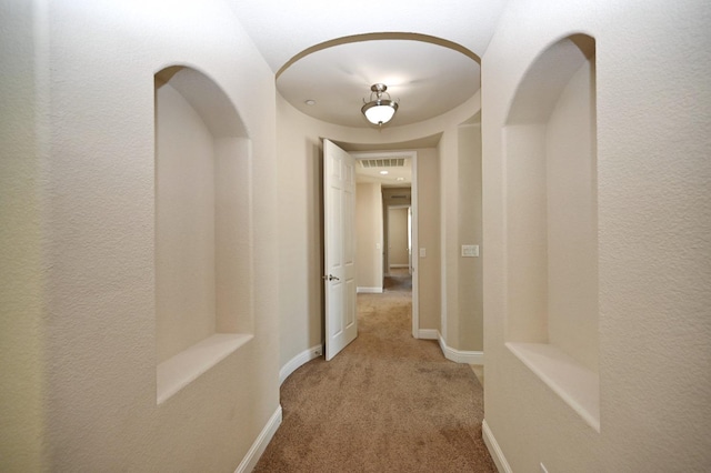 hallway featuring carpet floors