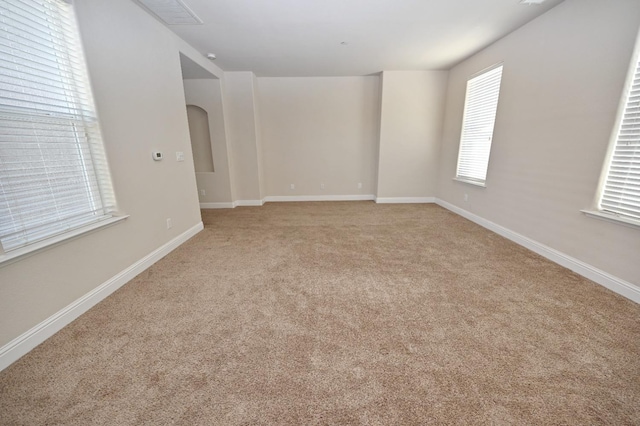 view of carpeted spare room