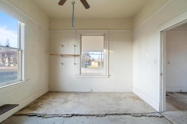 unfurnished room featuring ceiling fan