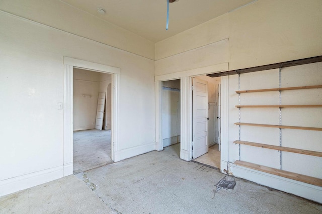 unfurnished bedroom with a closet