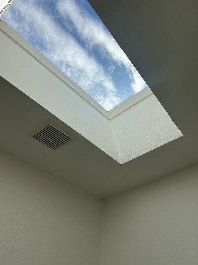 details featuring a skylight and visible vents