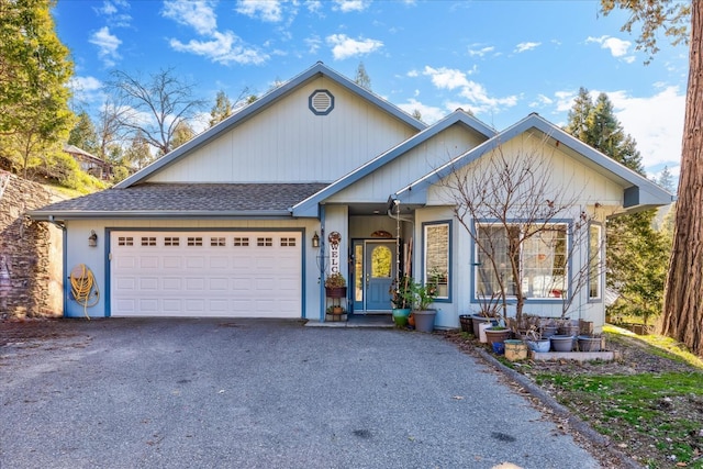 view of front of house with a garage