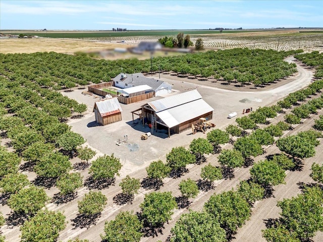 bird's eye view with a rural view