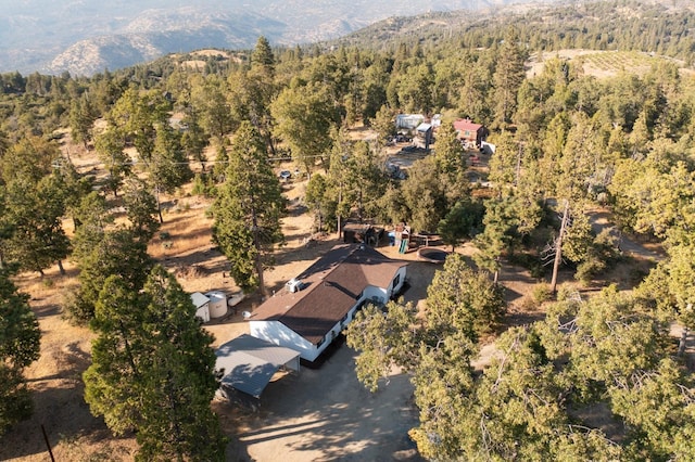 birds eye view of property featuring a mountain view