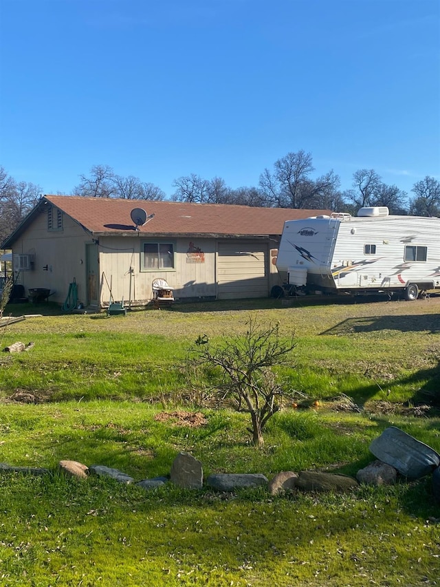 exterior space with a yard