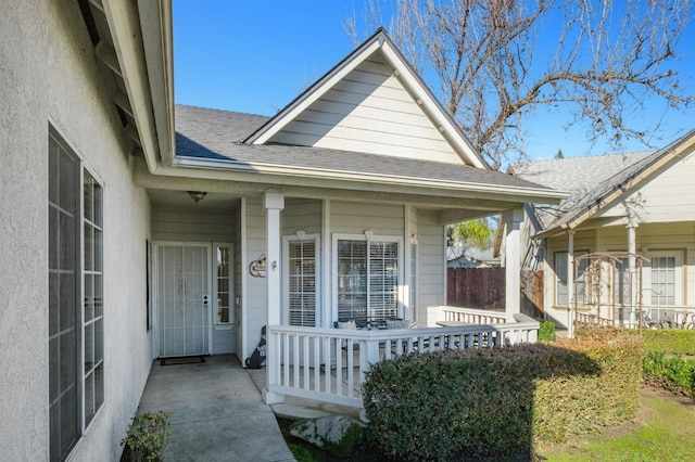 property entrance with a porch