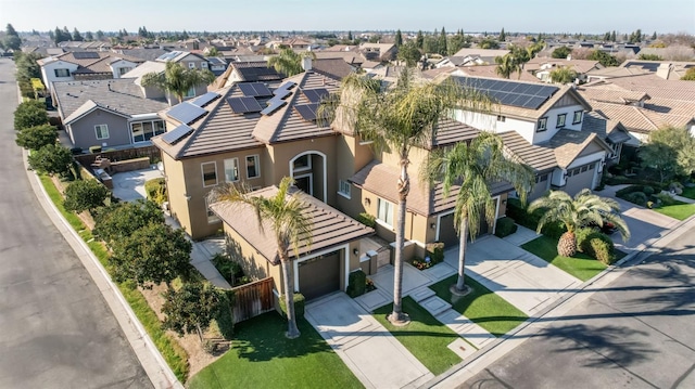 aerial view with a residential view