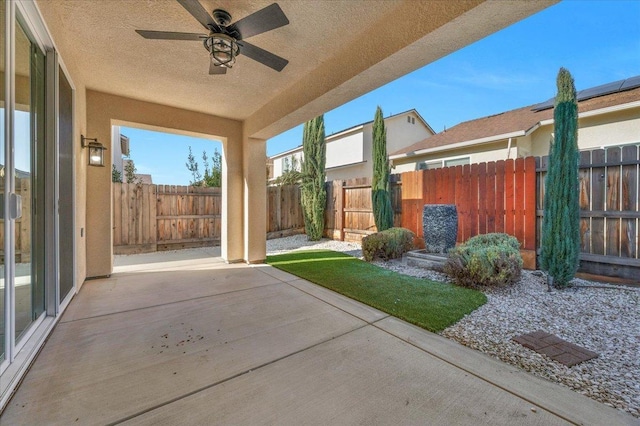 view of patio / terrace with ceiling fan