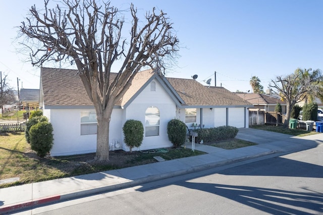 single story home with a garage