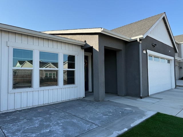 entrance to property with a garage