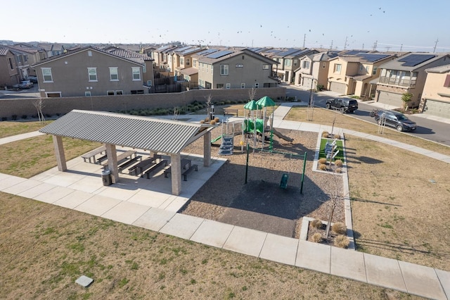 view of community with a playground