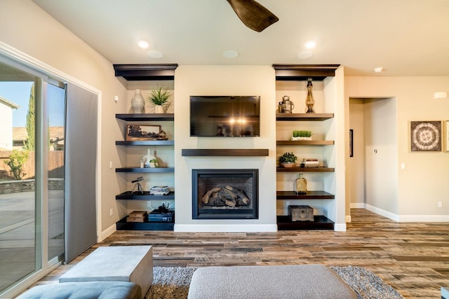 living room featuring wood-type flooring