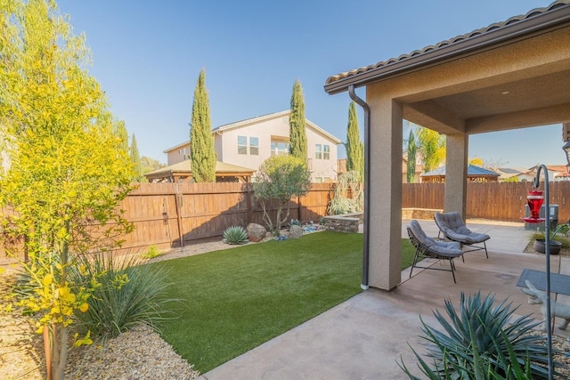 view of yard with a patio area