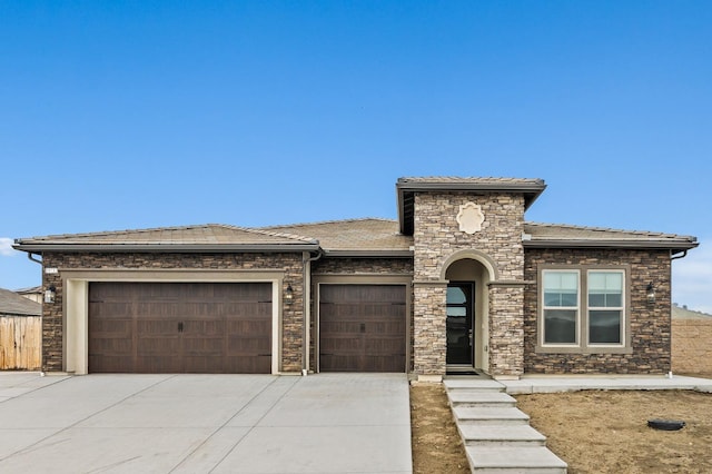 view of front of house with a garage