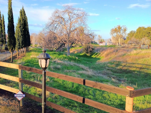 view of yard featuring a rural view