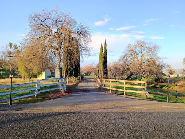 view of street featuring a rural view