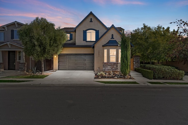 view of front facade with a garage