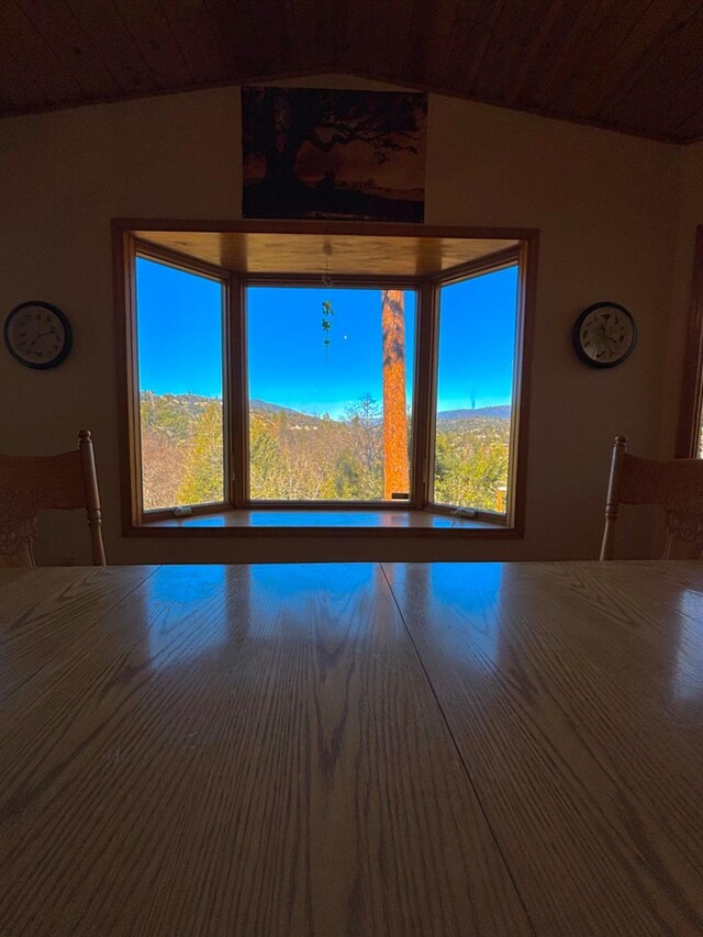 interior space with wooden ceiling