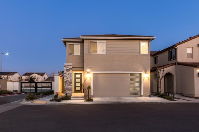 view of front facade with a garage