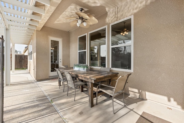 view of patio / terrace with ceiling fan