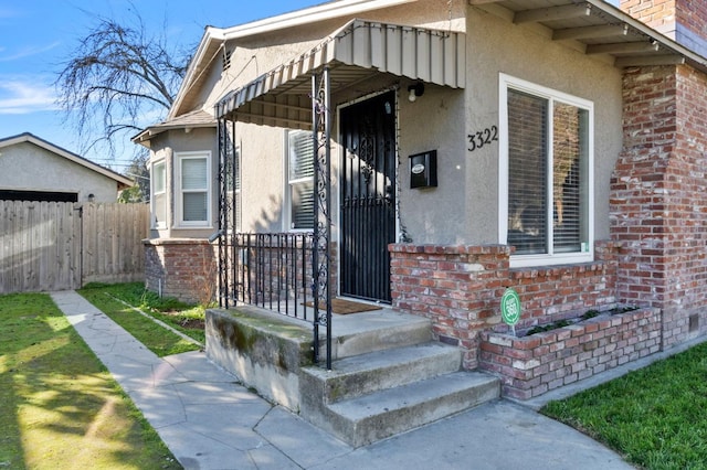 view of exterior entry