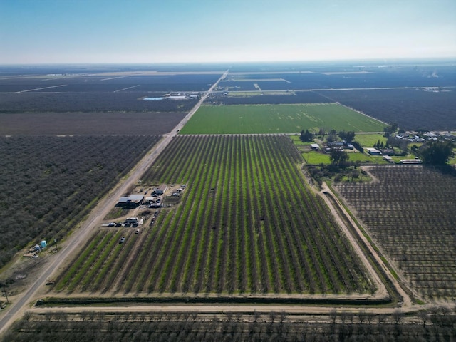 birds eye view of property featuring a rural view