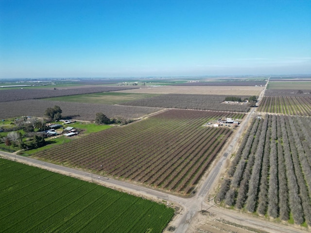 birds eye view of property with a rural view