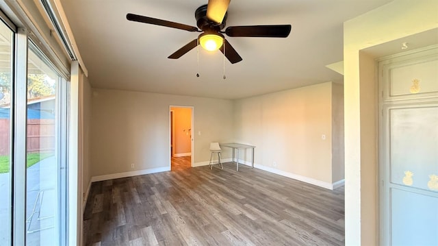 1859 S Karen Ave, Fresno, CA 93727 - unfurnished room with wood finished floors, baseboards, and ceiling fan