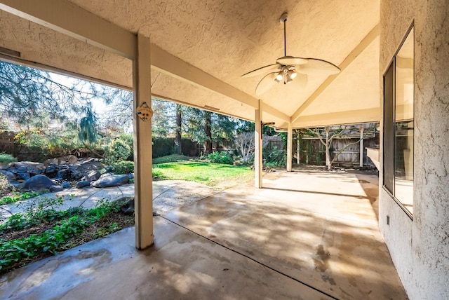 view of patio / terrace with ceiling fan