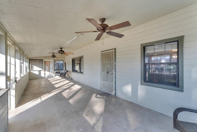 view of patio / terrace with ceiling fan