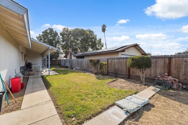 view of yard with a patio area