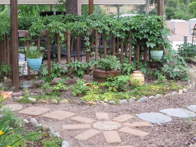 view of yard featuring fence