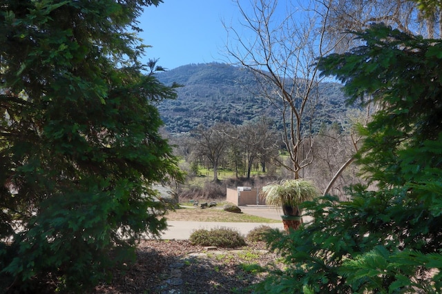 exterior space with a mountain view